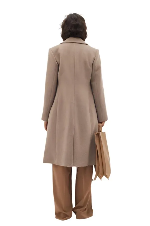 InWear Womens Thora Lapel Coat Sandy Grey Mel