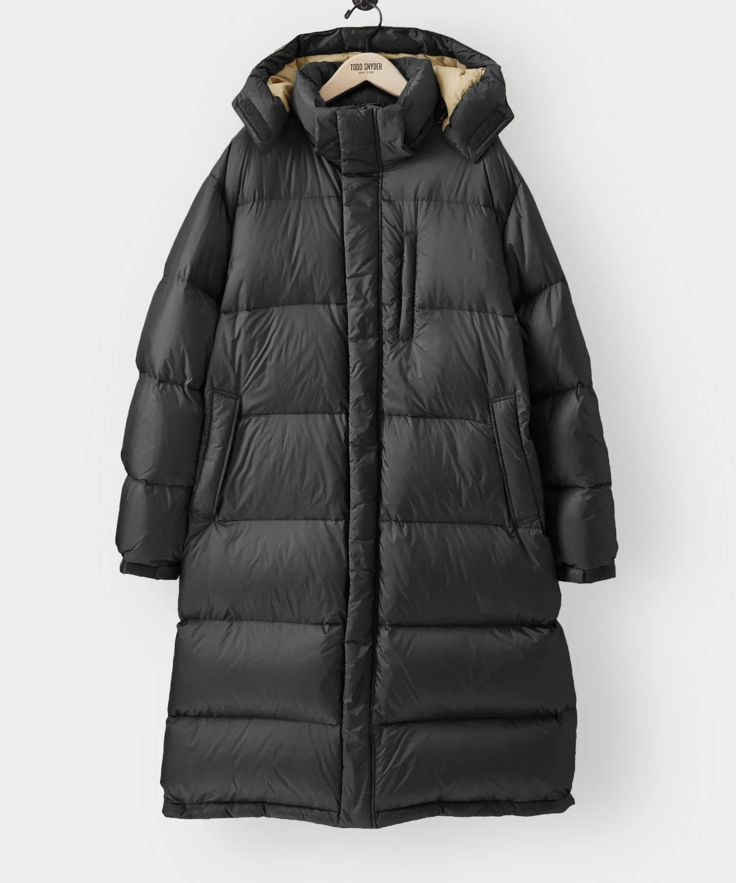 Italian Long Tech Down Parka in Black