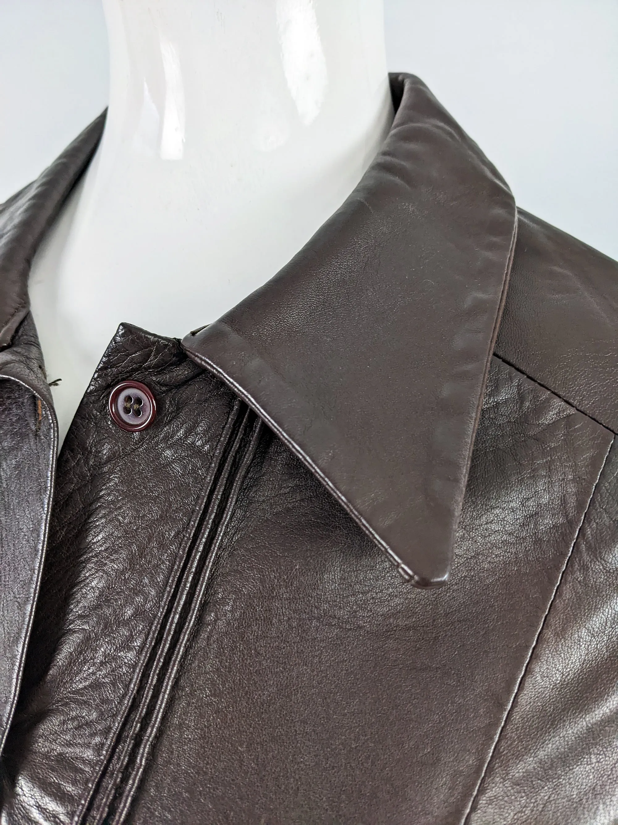 Joseph Vintage Womens Brown Leather Jacket, 1990s