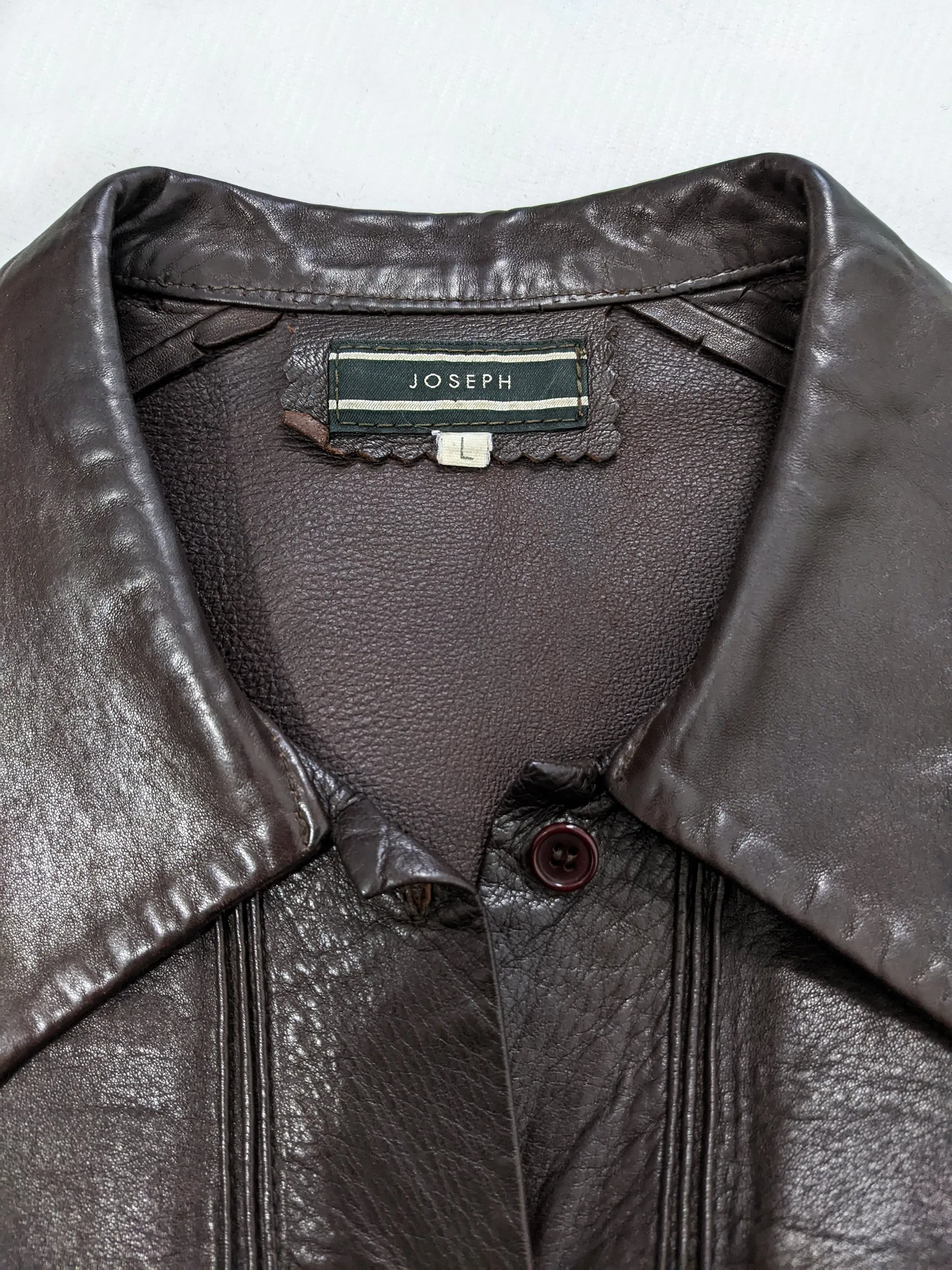 Joseph Vintage Womens Brown Leather Jacket, 1990s