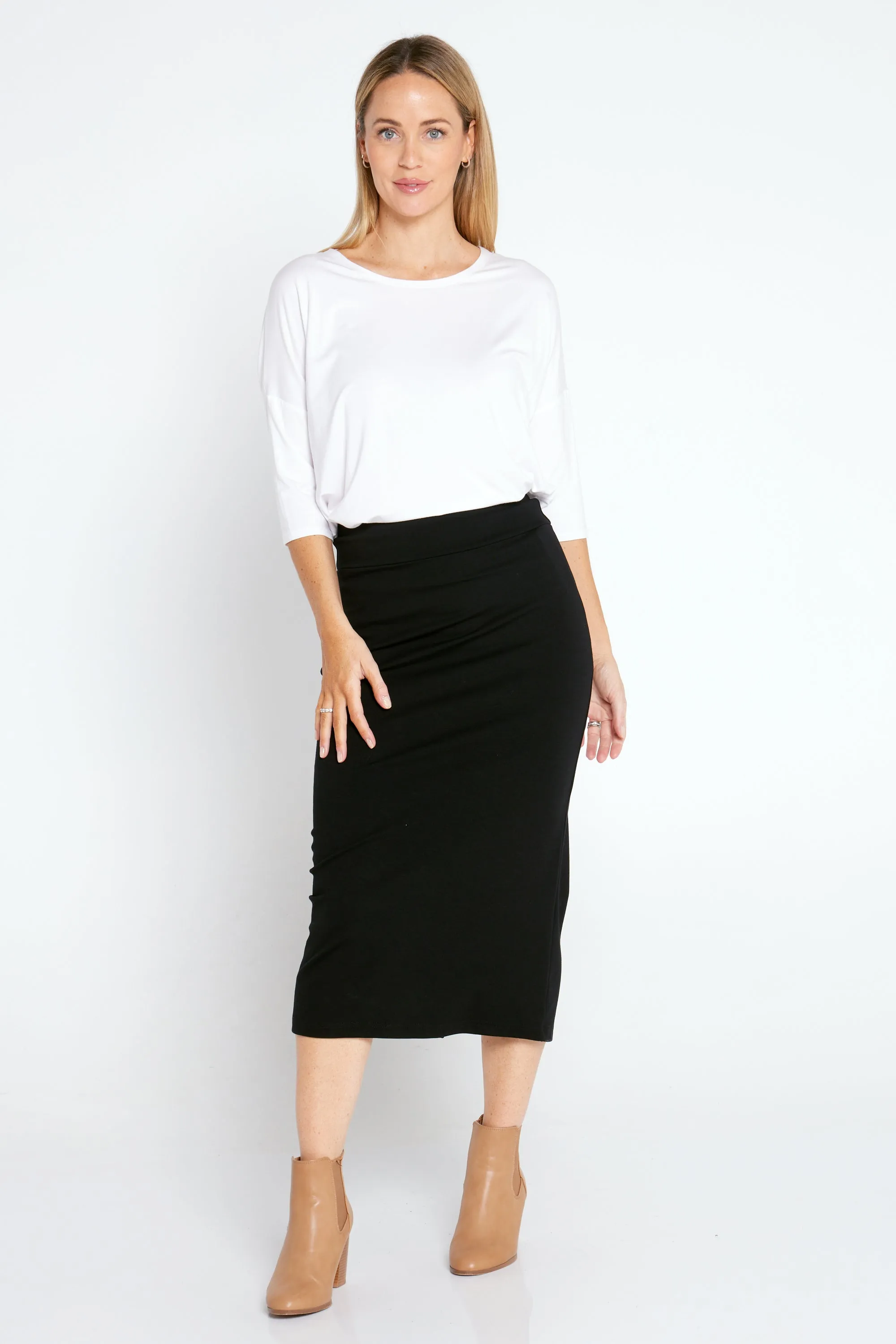 Kennedy Midi Pencil Skirt - Black