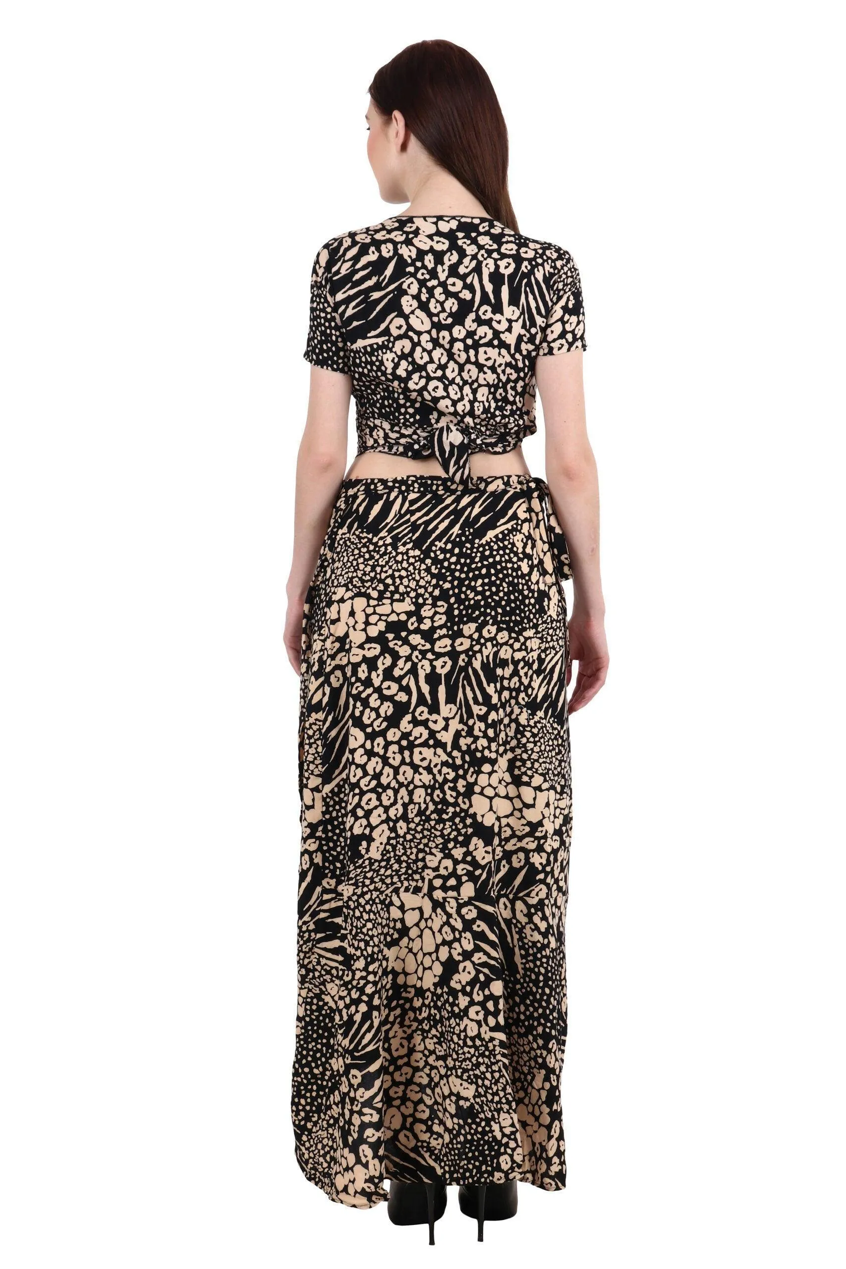 Leopard Printed Wrap Around Skirt