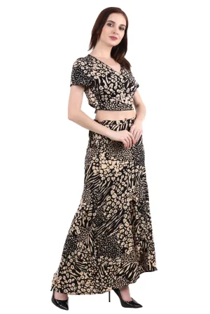 Leopard Printed Wrap Around Skirt