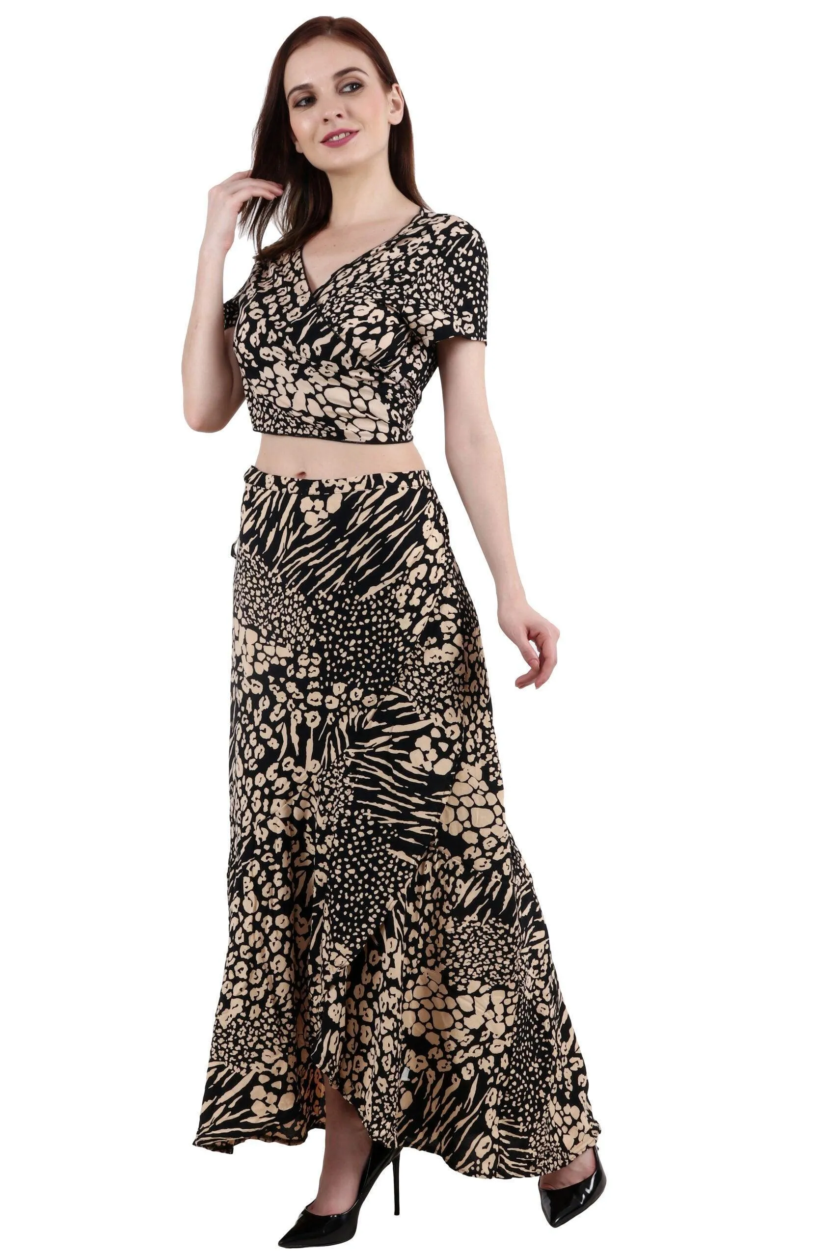 Leopard Printed Wrap Around Skirt