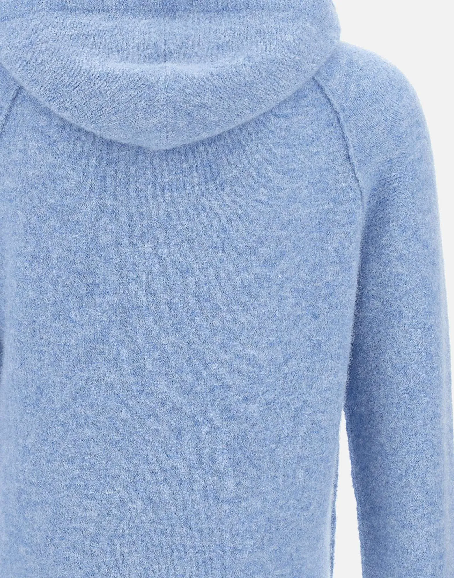 Light Blue Alpaca Blend Hoodie Sweater