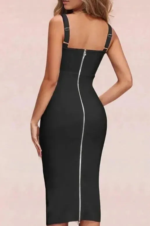 Lola Bodycon Midi Dress - Classic Black