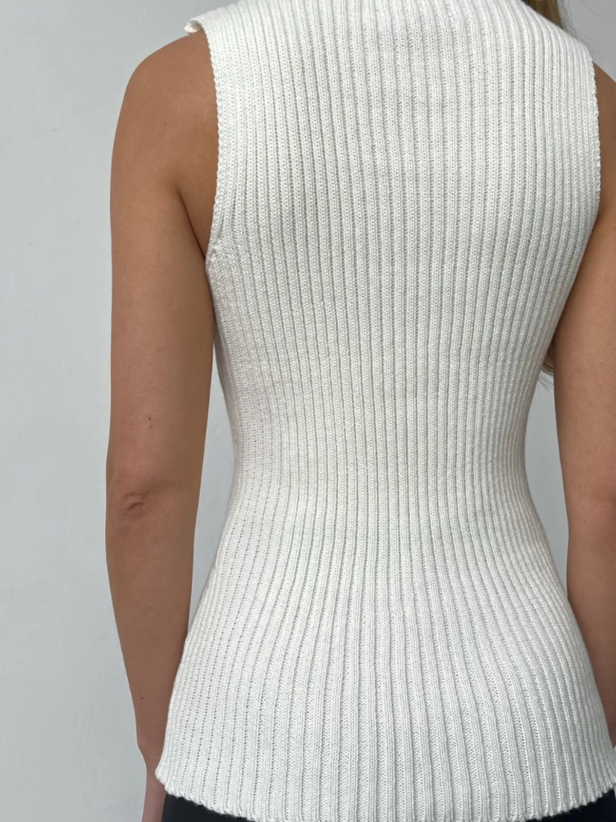 Minimalist Mock Neck Trendy Rib Tank Top