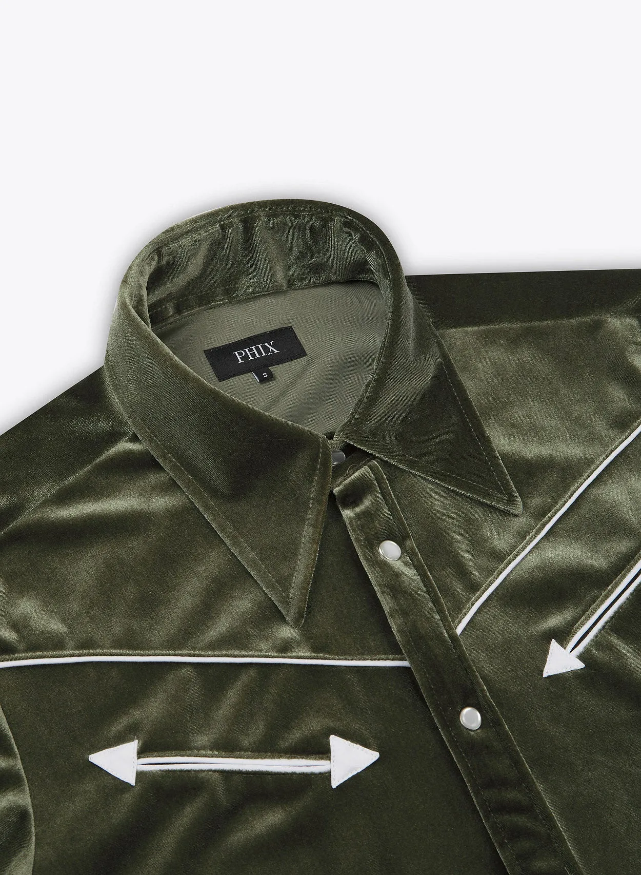 Olive Green Western Velvet Shirt