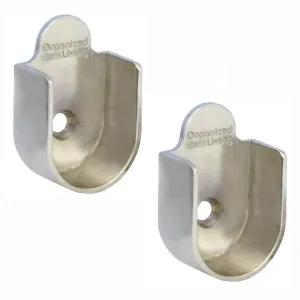 One Inch Round Closet Rod Flanges - Nickel