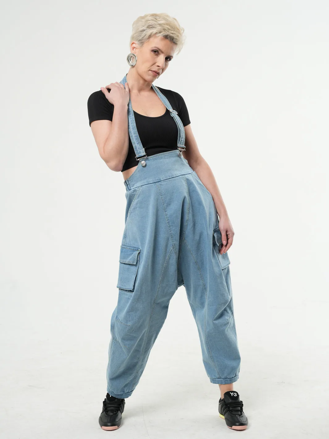 Oversize Light Denim Jumpsuit