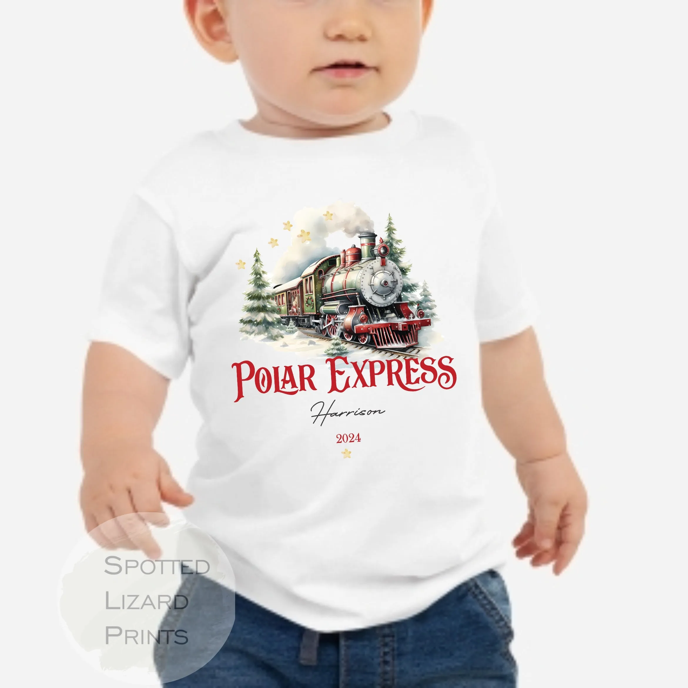 Personalised Polar Express t-shirt, Baby Vest or Rompersuit | Polar Express Christmas top, Children's Christmas matching clothing, gifts