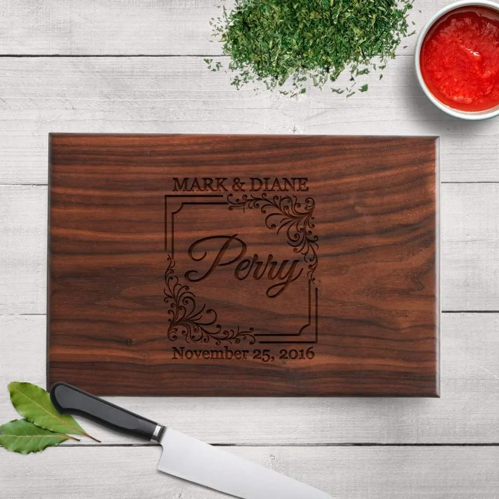 Personalized Engraved Maple or Walnut Cutting Board - Unique Wedding Gift Ideas