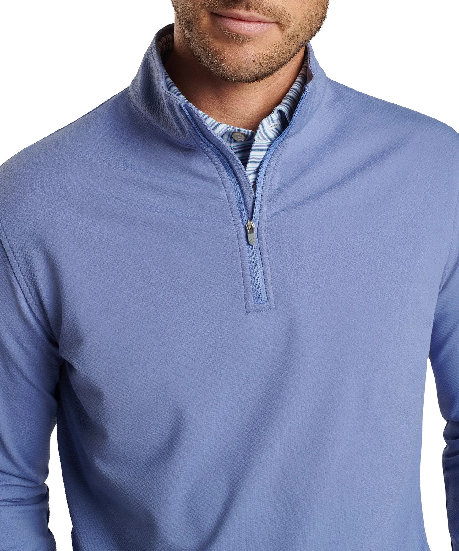 Peter Millar Crosshatch Print Perth Quarter Zip Pullover