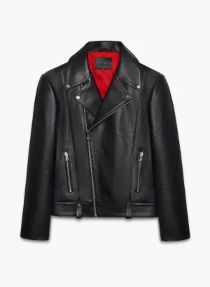 Phix X Rolling Stones Leather Lips Suede Patch Biker Jacket