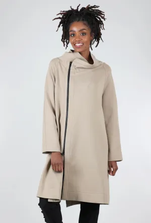 Refined Ponte Cocoon Coat, Khaki