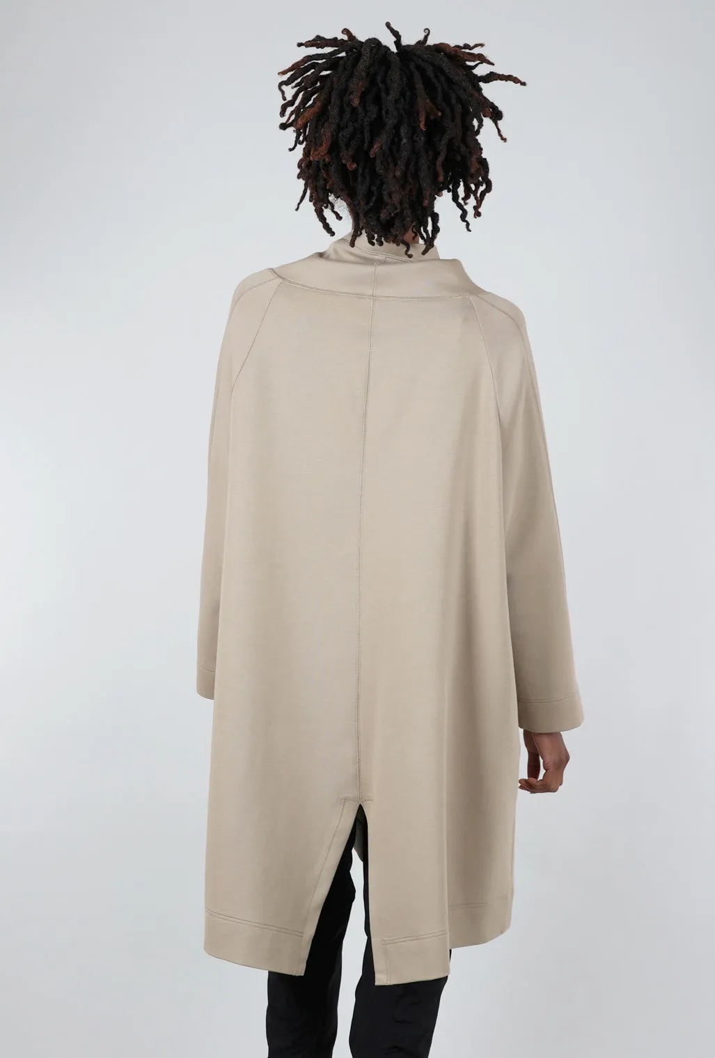 Refined Ponte Cocoon Coat, Khaki