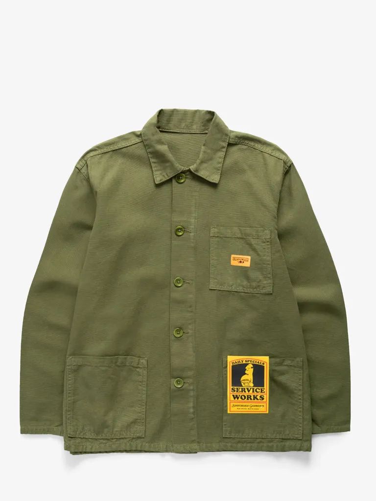 Service Works Canvas Coverall Jacket in Olive