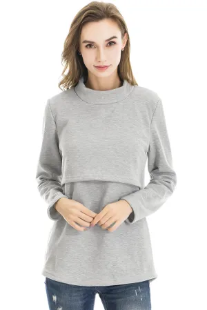 Smallshow Fleece Nursing Sweatshirt Tops