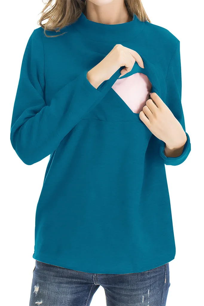 Smallshow Fleece Nursing Sweatshirt Tops