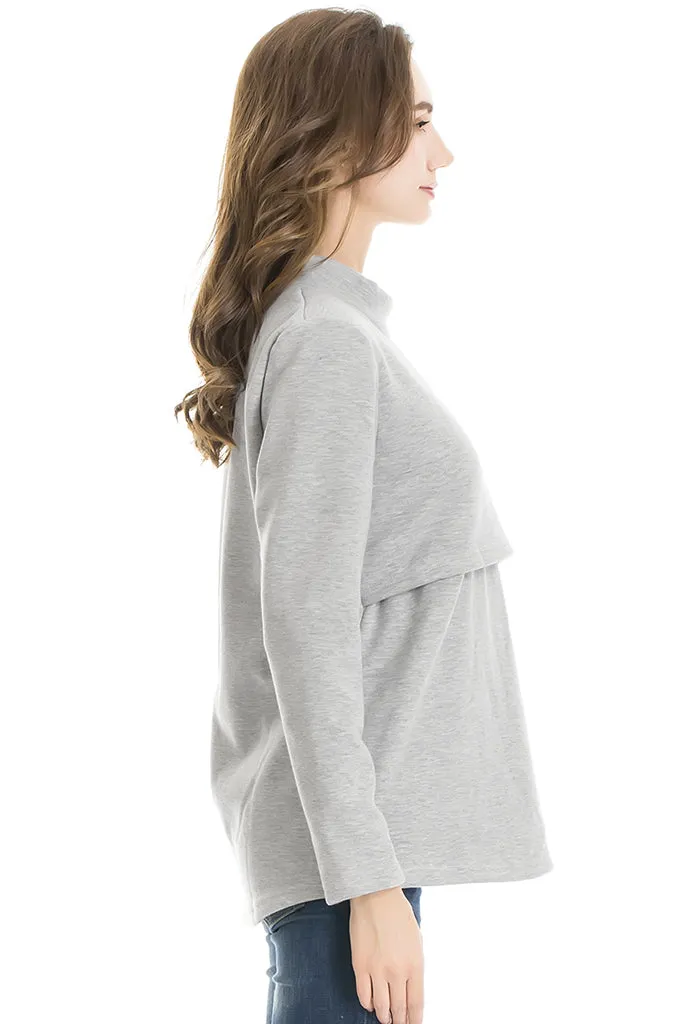 Smallshow Fleece Nursing Sweatshirt Tops