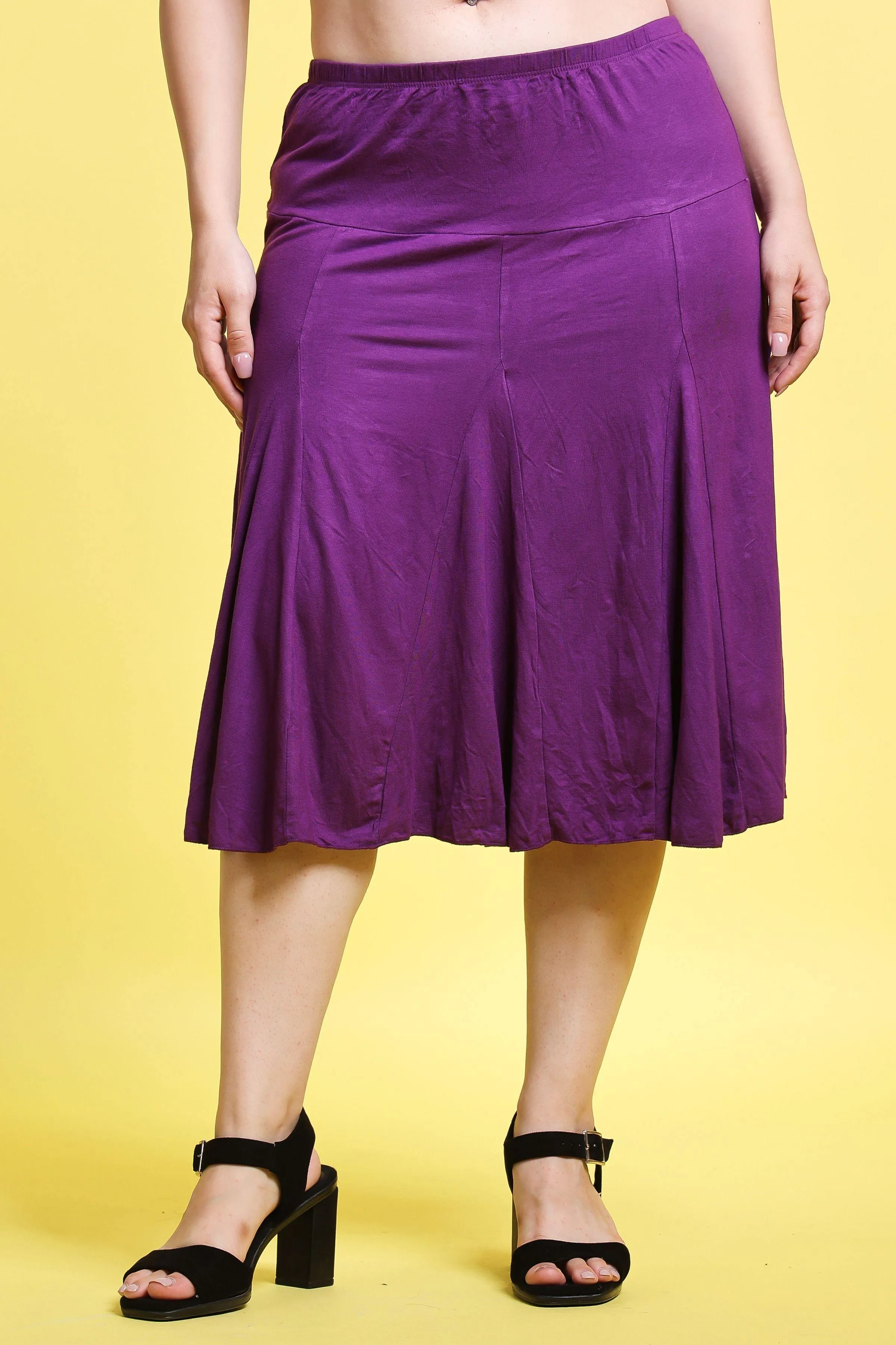 Solid Pleated Skirt