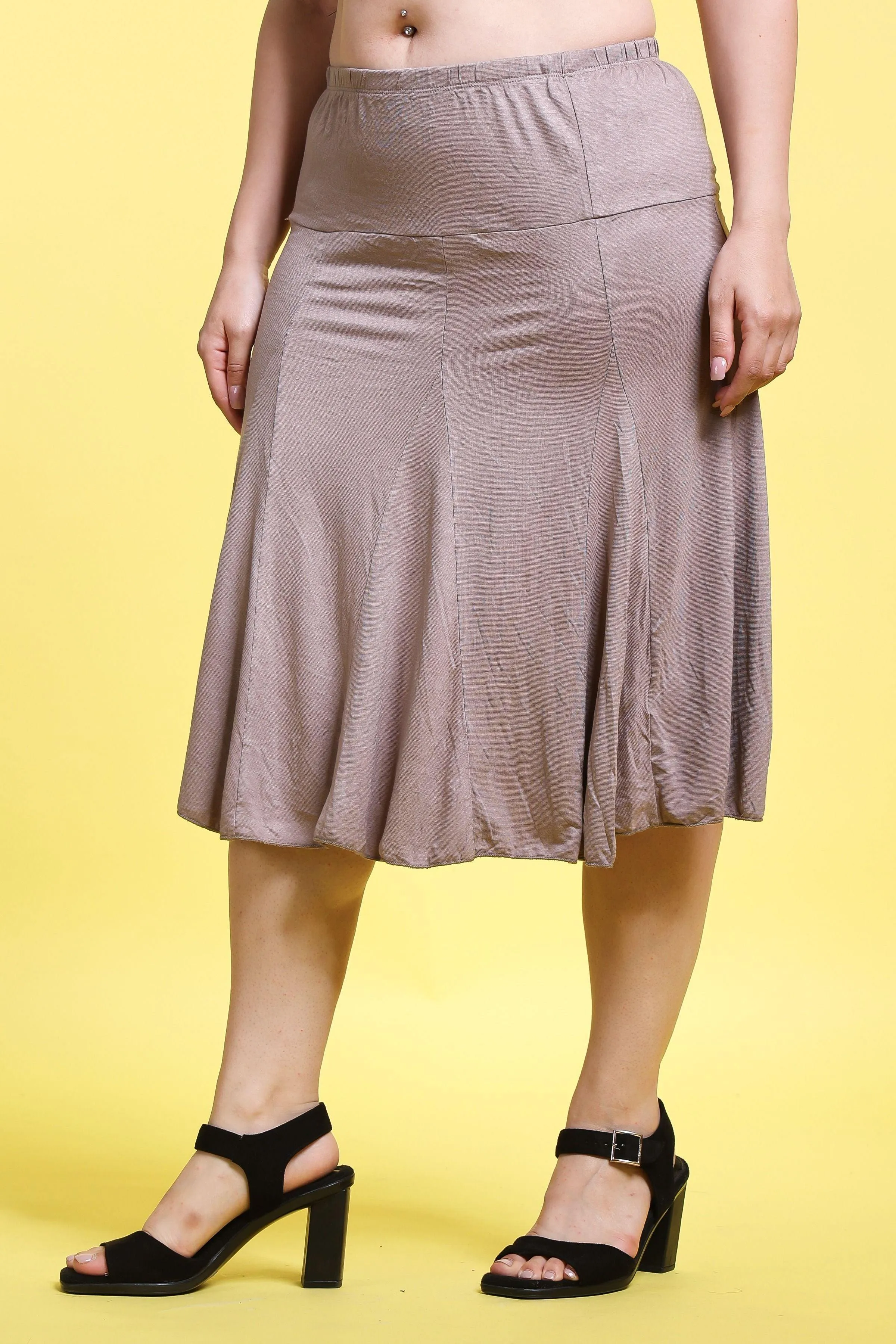 Solid Pleated Skirt