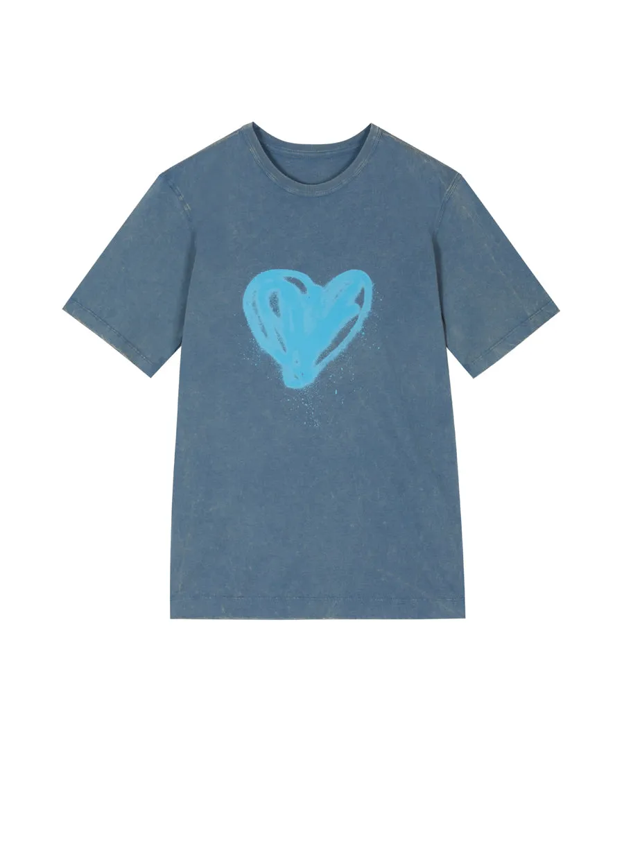 T-shirt / JNBY Love Print Short-sleeve T-shirt (100% cotton)