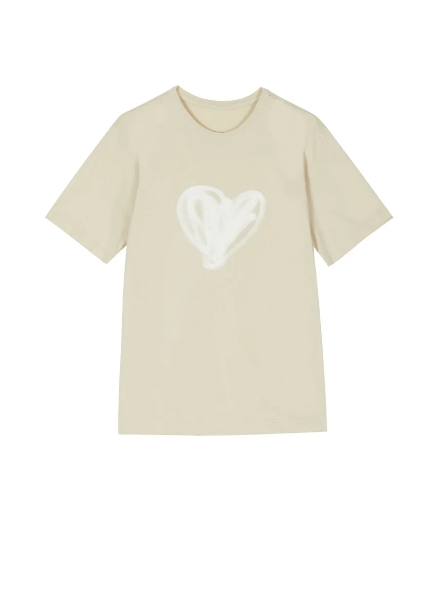 T-shirt / JNBY Love Print Short-sleeve T-shirt (100% cotton)