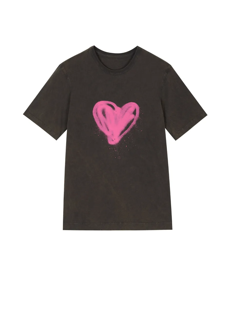 T-shirt / JNBY Love Print Short-sleeve T-shirt (100% cotton)