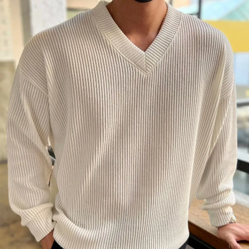 V-neck Pit Strip Knitwear