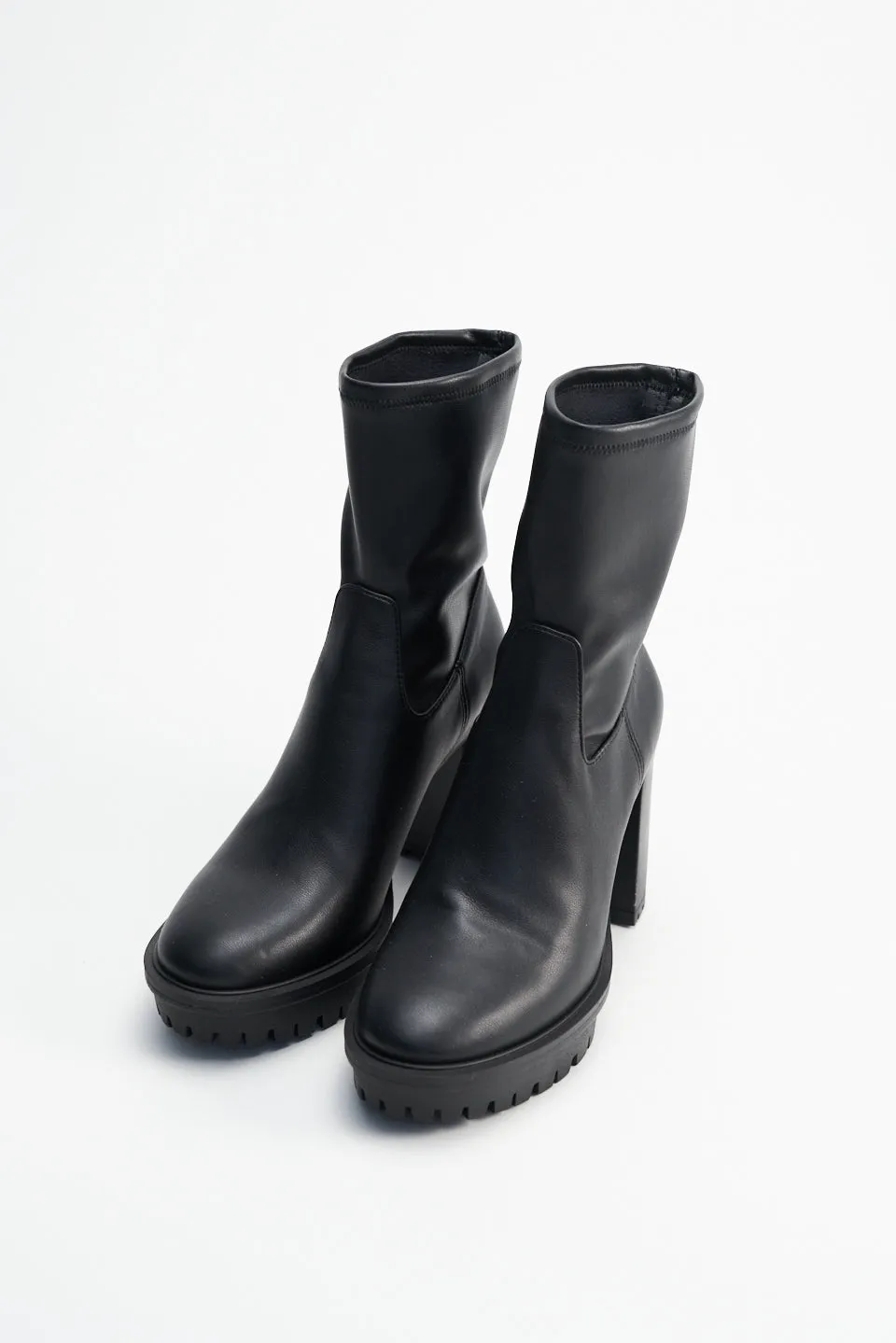 Vegan Vitello Black Stretch Ankle Boots