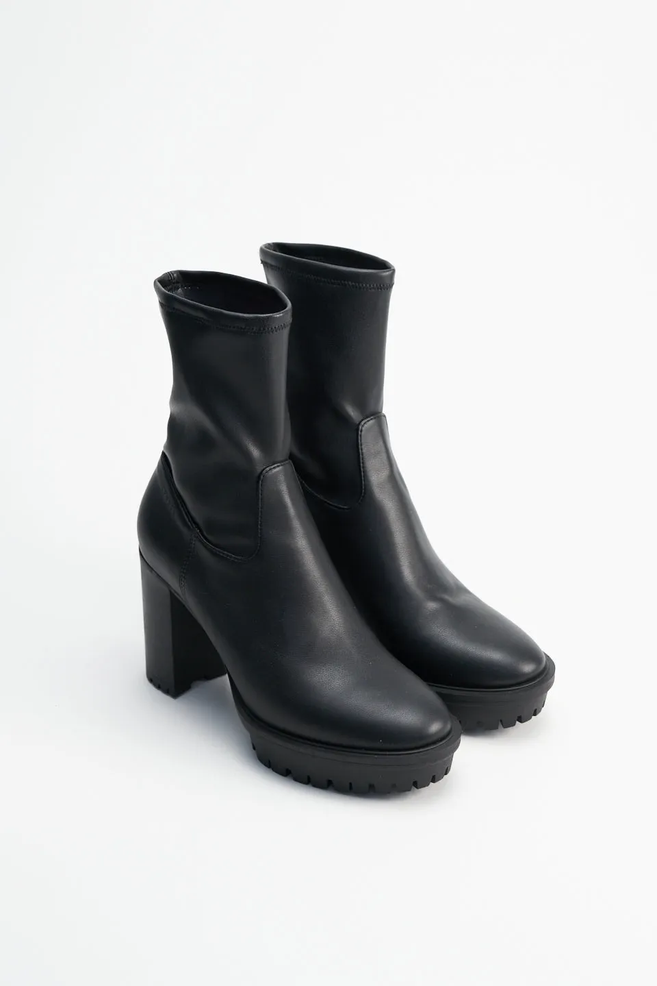 Vegan Vitello Black Stretch Ankle Boots