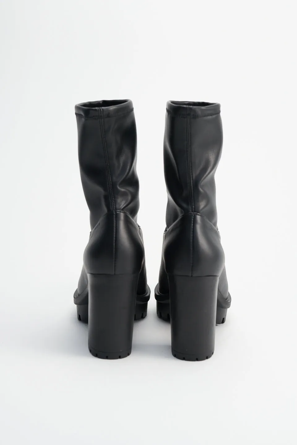 Vegan Vitello Black Stretch Ankle Boots