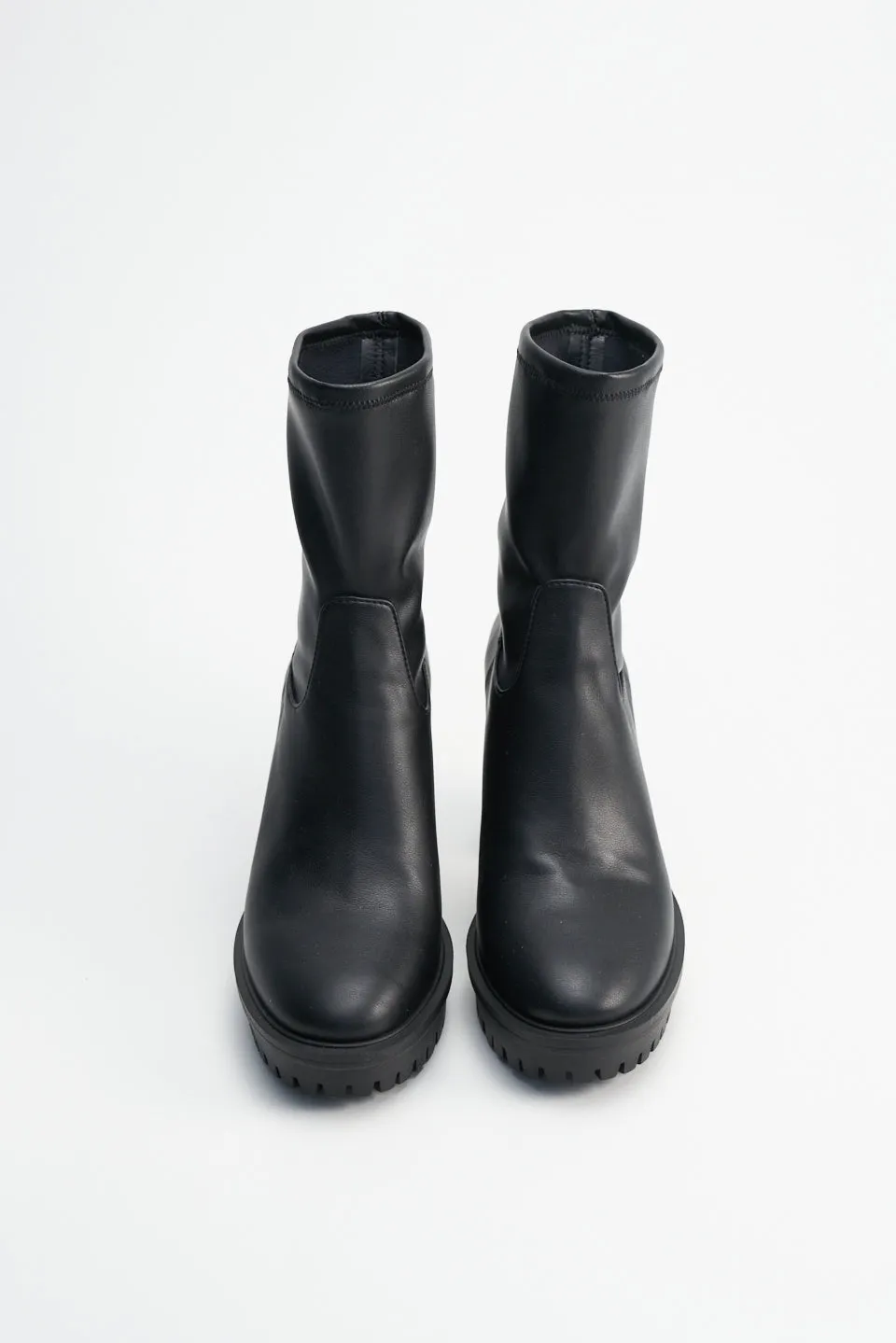 Vegan Vitello Black Stretch Ankle Boots