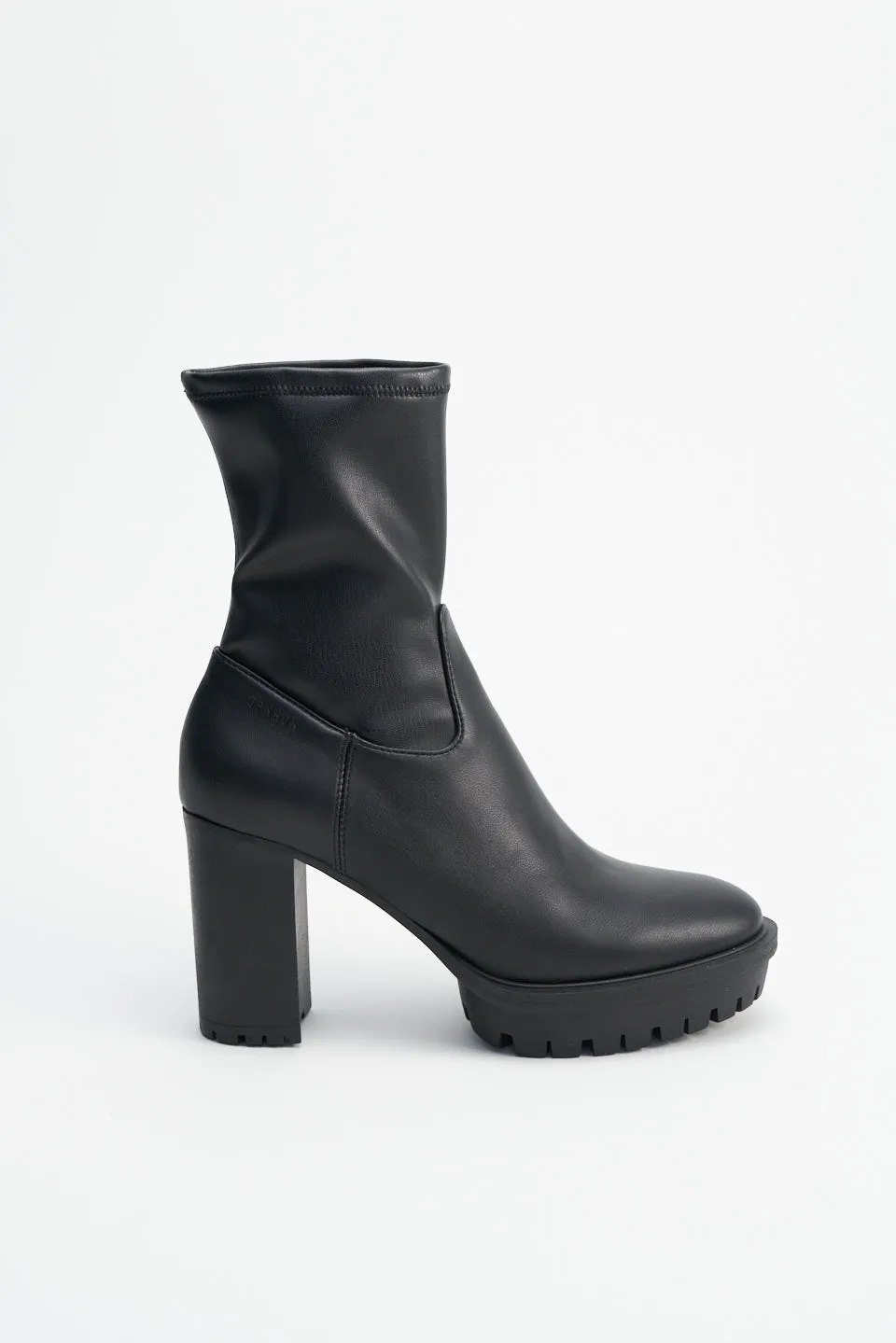 Vegan Vitello Black Stretch Ankle Boots