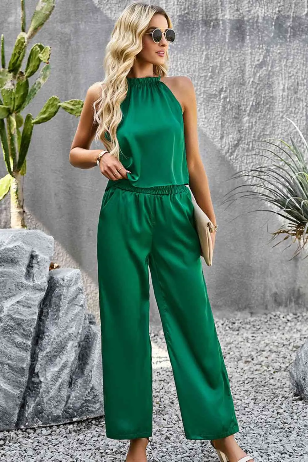 Wide leg Pants Set