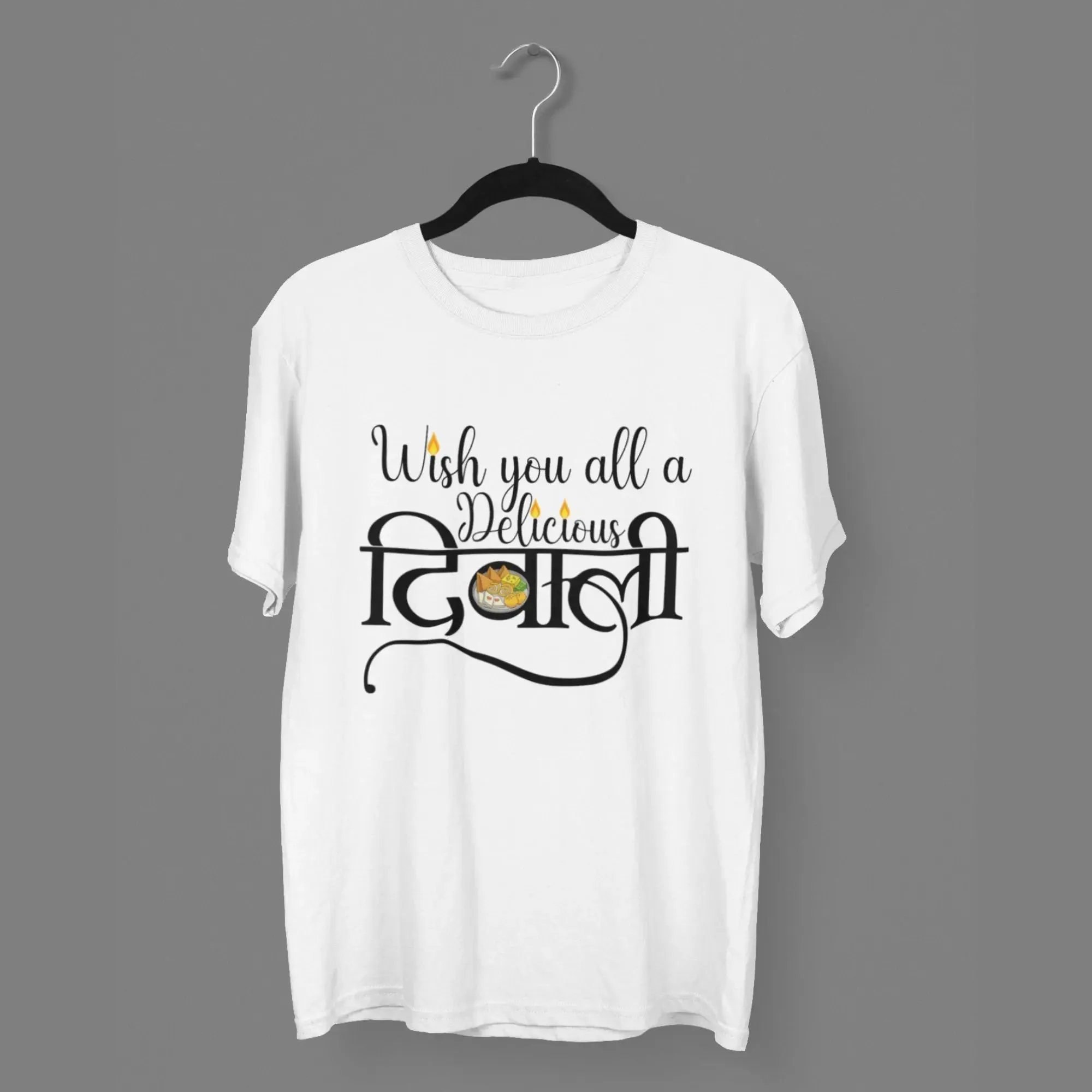 Wish you all a Delicious Diwali Round Neck Half Sleeve Classic T-Shirt