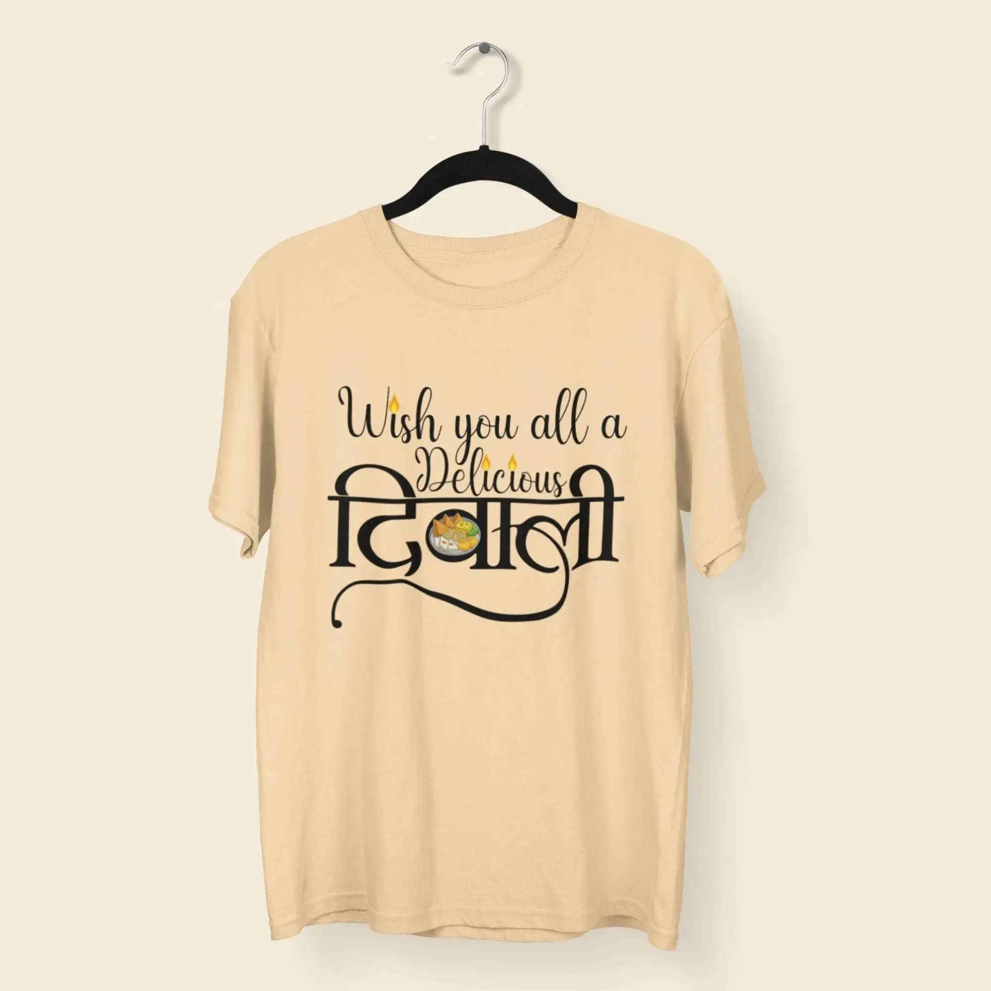 Wish you all a Delicious Diwali Round Neck Half Sleeve Classic T-Shirt