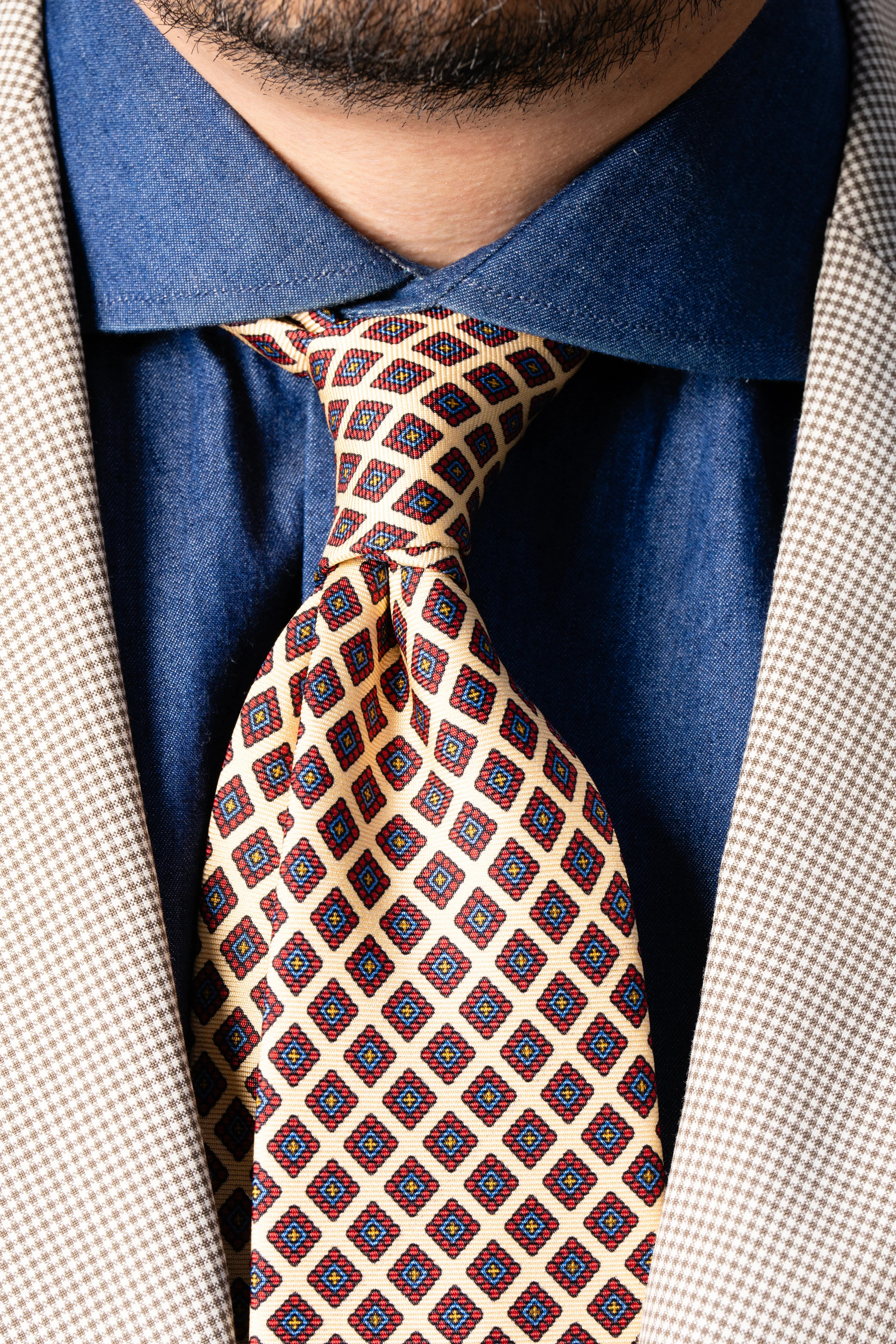 Yellow Diamond Madder Silk Tie