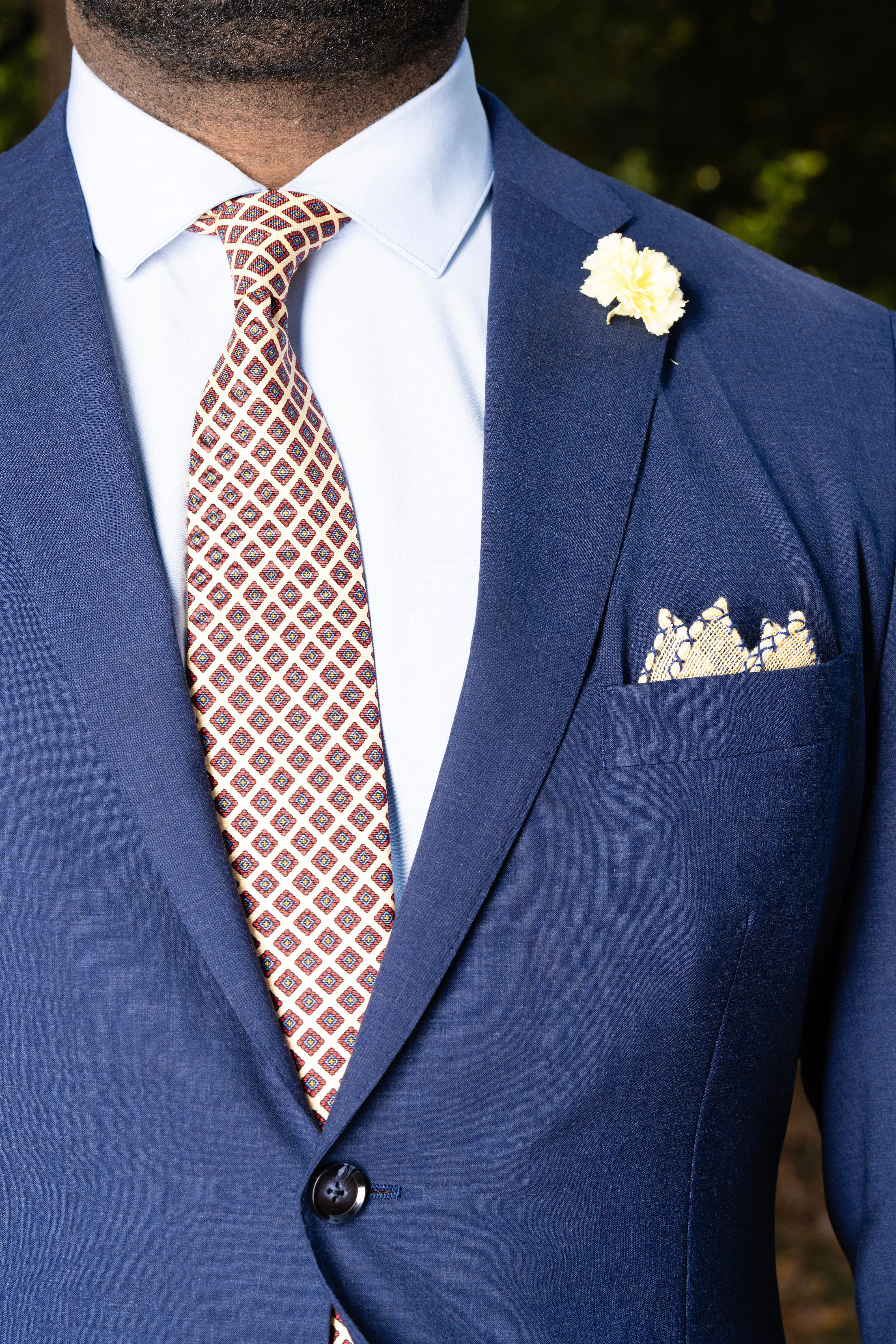 Yellow Diamond Madder Silk Tie